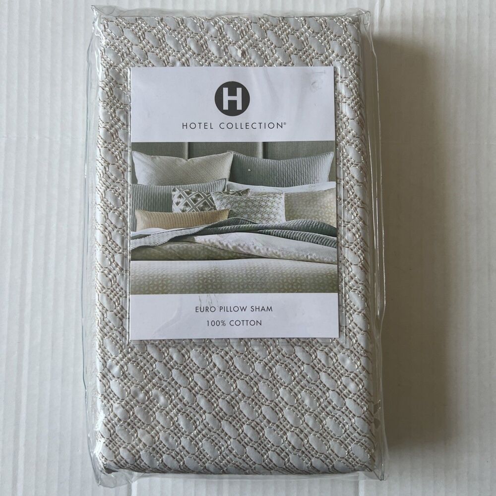Hotel Collection Bedford Geo Euro Pillow Sham Quilted NWT